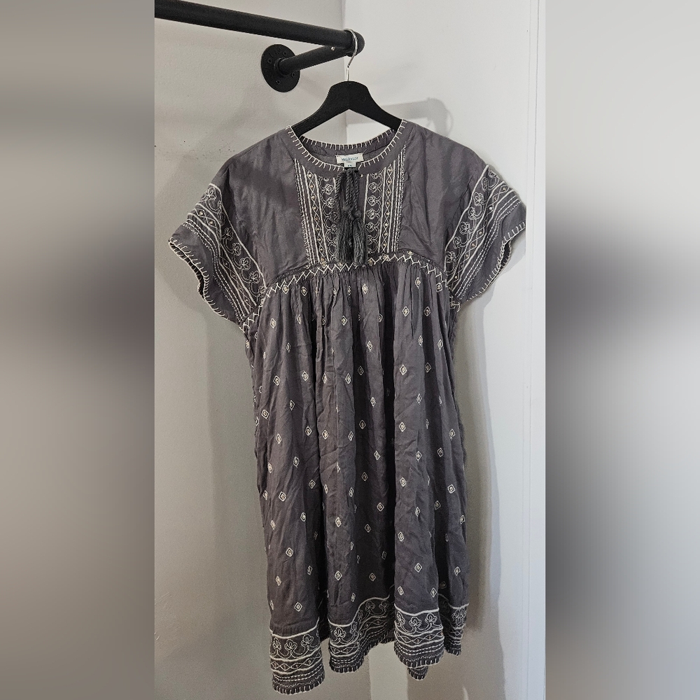 Sundance Charcoal Embroidered Mini Dress